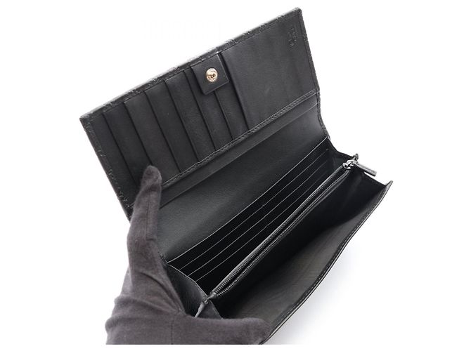 Cartera larga bi-fold Gucci Microguccissima Negro - vista 3