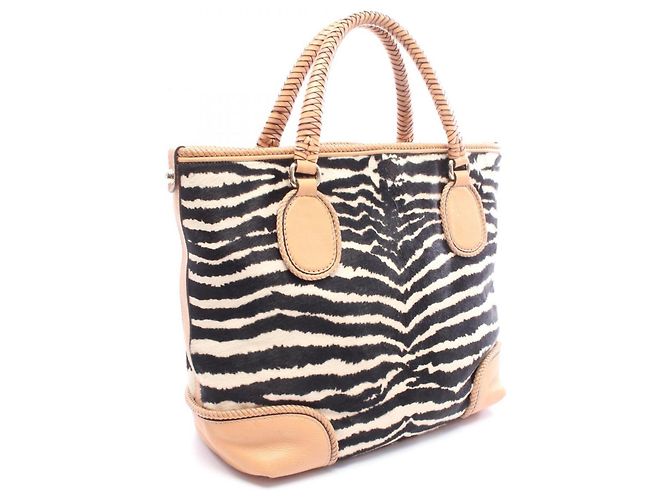 Saco Tote Gucci Marrakech Preto Branco Bege - vista 2