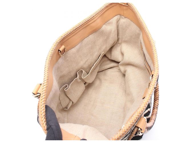 Saco Tote Gucci Marrakech Preto Branco Bege - vista 3