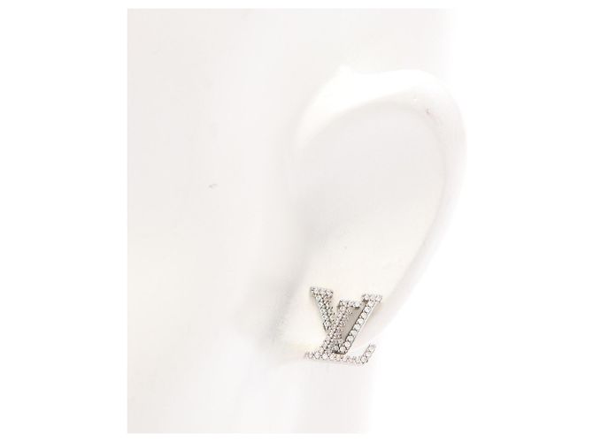 Brincos Iconic Strass Louis Vuitton Prata - vista 5
