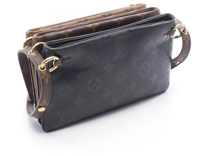 Louis Vuitton Pochette LV 3 Shoulder Bag Marrone Nero - vista 2