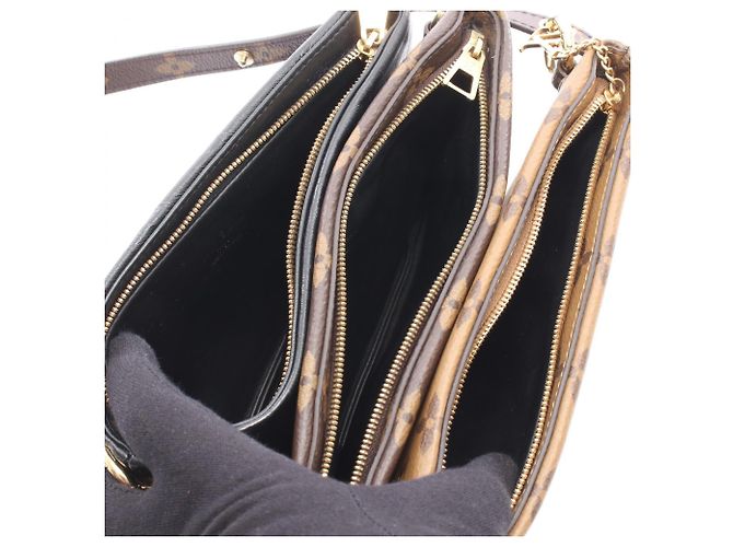Louis Vuitton Pochette LV 3 Shoulder Bag Marrone Nero - vista 3
