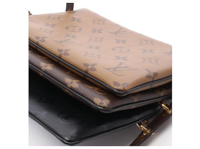 Louis Vuitton Pochette LV 3 Shoulder Bag Marrone Nero - vista 6