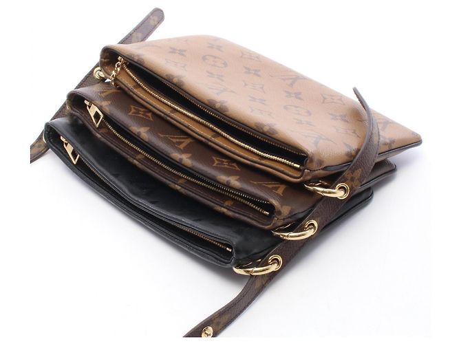 Louis Vuitton Pochette LV 3 Shoulder Bag Marrone Nero - vista 7