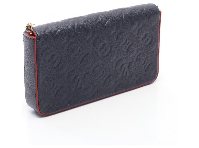 Louis Vuitton Pochette Felicie Monogram Empreinte Marine Rouge Handtasche Rot Marineblau - Ansicht 2