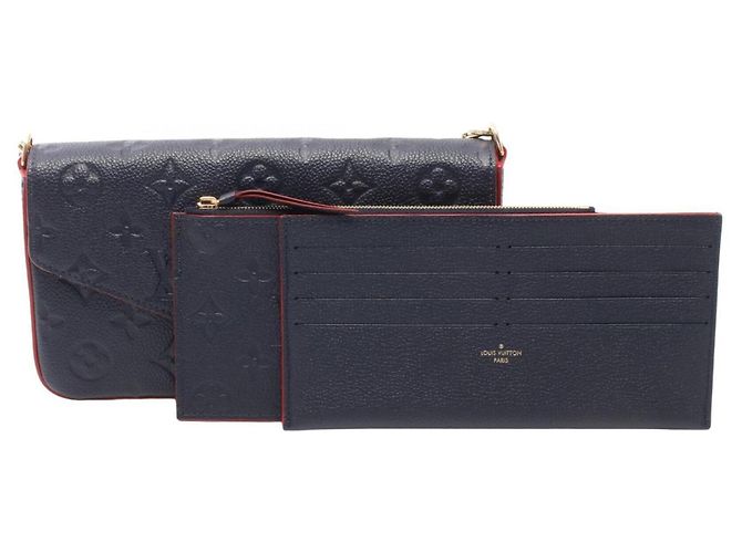 Louis Vuitton Pochette Felicie Monogram Empreinte Marine Rouge Handtasche Rot Marineblau - Ansicht 5