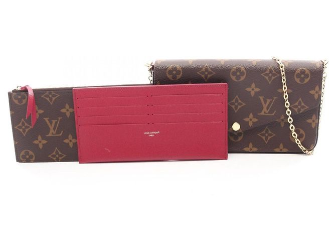 Louis Vuitton Pochette Felicie Monogram Shoulder Bag Marrone - vista 5