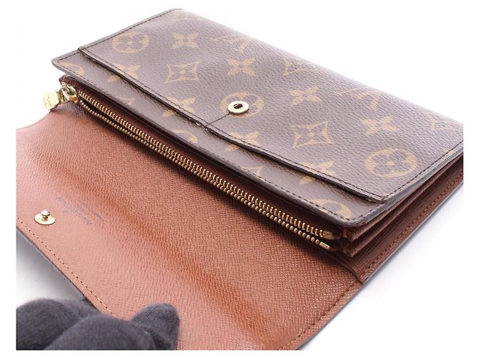 Louis Vuitton Monogram Bi-fold Long Wallet Brown - view 6