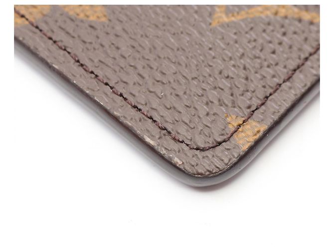 Louis Vuitton Porte Cartes Simple Monogram Reverse Business Card Holder Castaño - vista 5