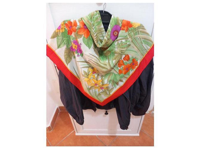 Pañuelo floral Christian Dior Rosa Blanco Roja Verde Naranja Amarillo - vista 4