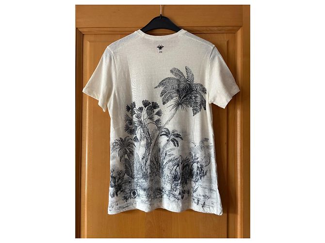 T-shirt Christian Dior em algodão e linho Branco - vista 3