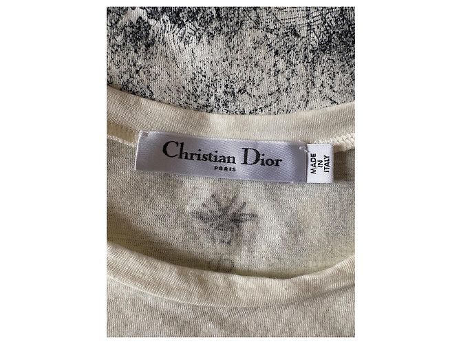 T-shirt Christian Dior em algodão e linho Branco - vista 4