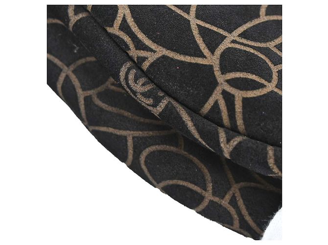 Chanel Camellia Chain Embossed Suede Medium Preto - vista 7