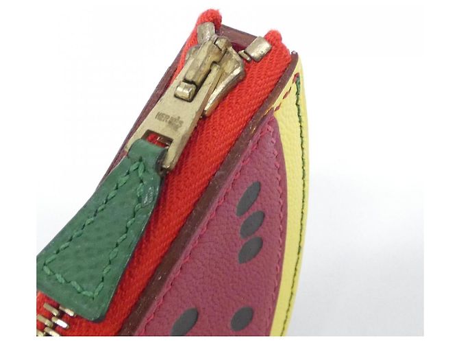 Hermès Hermes Water Melon Coin Case Rosso - vista 6