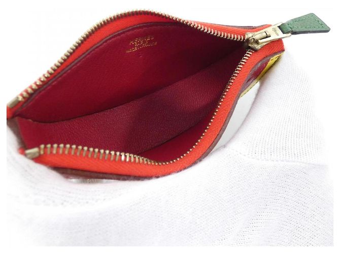 Hermès Hermes Water Melon Coin Case Rosso - vista 7