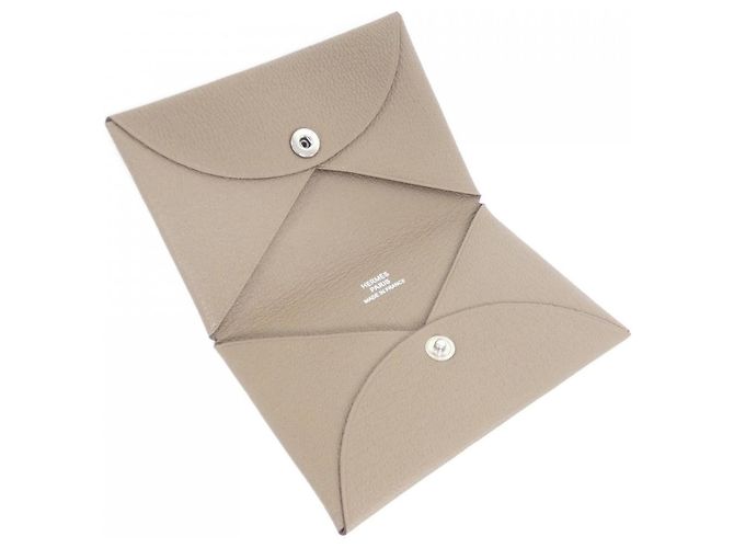 Hermès Hermes Calvi Etoupe Gray Kartenetui Taupe - Ansicht 4