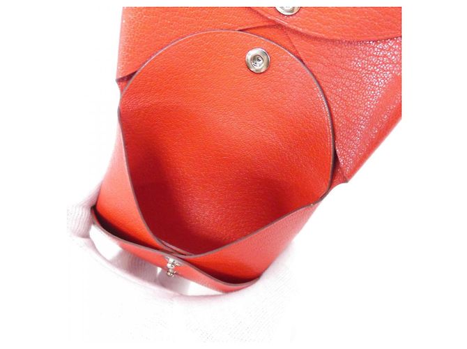Hermès Hermes Calvi Duo Münzbeutel Rot - Ansicht 5