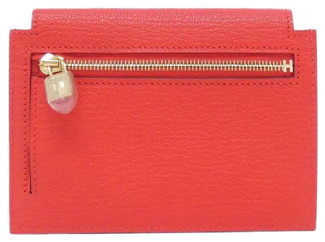Hermès Hermes Kelly Pocket Kompaktes Portemonnaie Rot - Ansicht 2
