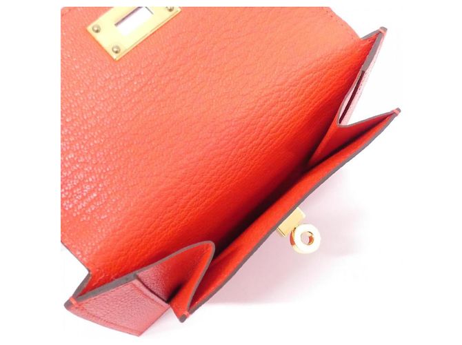 Hermès Hermes Kelly Pocket Kompaktes Portemonnaie Rot - Ansicht 3