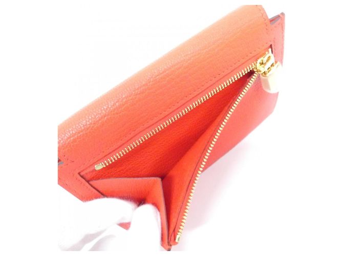 Hermès Hermes Kelly Pocket Kompaktes Portemonnaie Rot - Ansicht 4