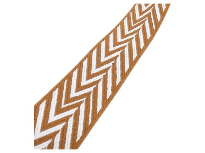 Hermès Hermes Sangle Zigzag 077729CC Strap Marrone Bianco D'oro - vista 2