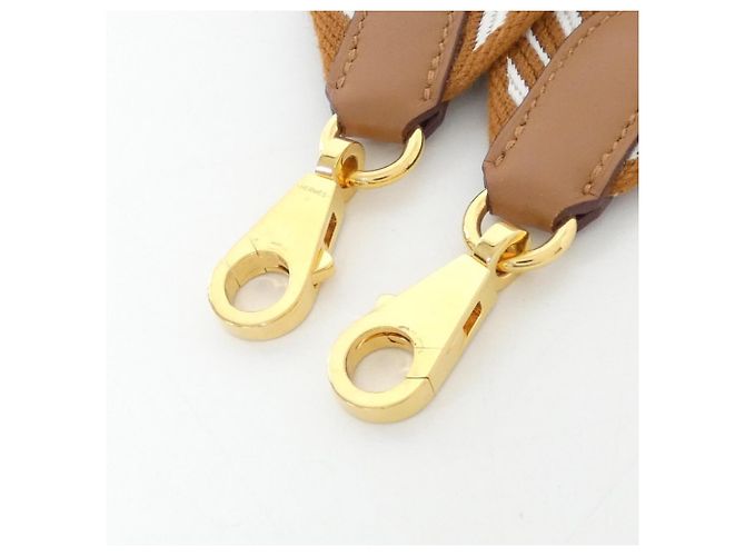 Hermès Hermes Sangle Zigzag 077729CC Strap Marrone Bianco D'oro - vista 3