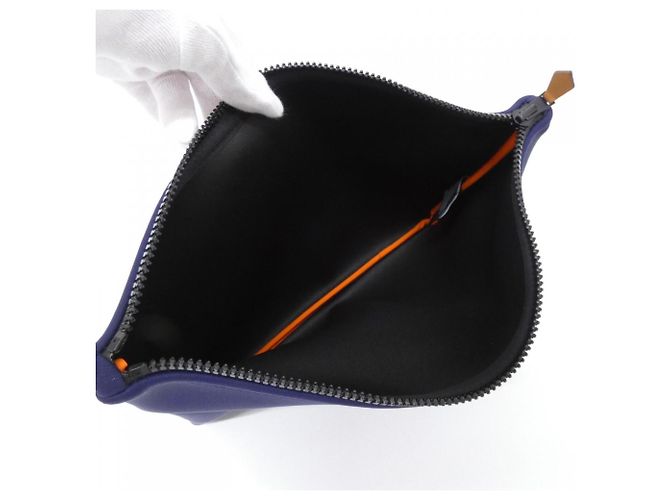 Hermès Hermes Neovine GM Handtasche Pouch Blau - Ansicht 5