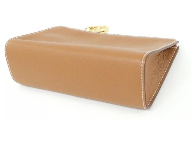 Hermès Hermes Zip Ango Chaine d'Ancre PM Handbag Pouch Marrone D'oro - vista 2