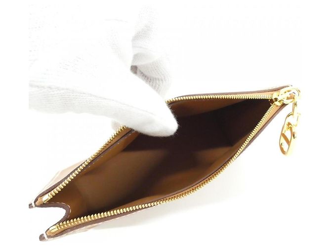 Hermès Hermes Zip Ango Chaine d'Ancre PM Handbag Pouch Marrone D'oro - vista 4