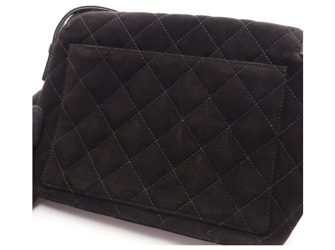 Borsa a tracolla Chanel Matelassé in camoscio Nero - vista 11