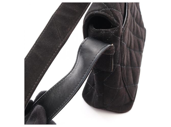 Borsa a tracolla Chanel Matelassé in camoscio Nero - vista 12