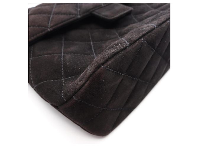 Borsa a tracolla Chanel Matelassé in camoscio Nero - vista 9