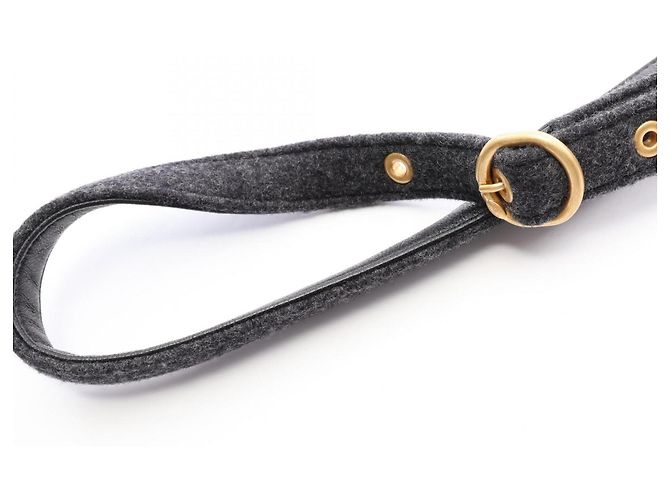 Bolsa de Ombro Chanel Matelassé em Feltro Cinza Marrom - vista 6