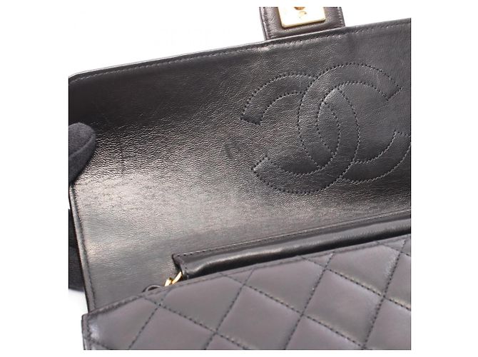 Bolsa de Ombro Chanel Matelassé Black Preto - vista 6