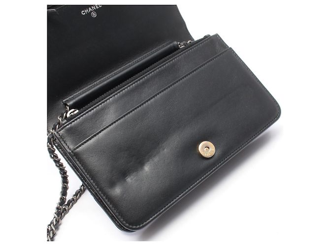 Borsa Chanel Matelassé in pelle nera e blu navy Nero - vista 8