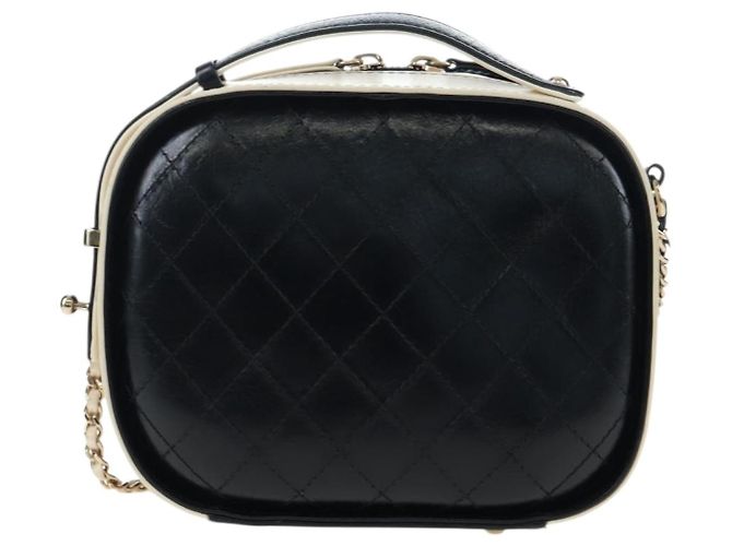 Chanel Vanity Case Quilted Crumpled Calfskin Small Blanc - vue 2