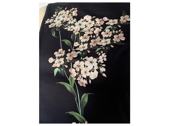 Schwarzes Carolina Herrera Kleid mit Blumenprint - Ansicht 11