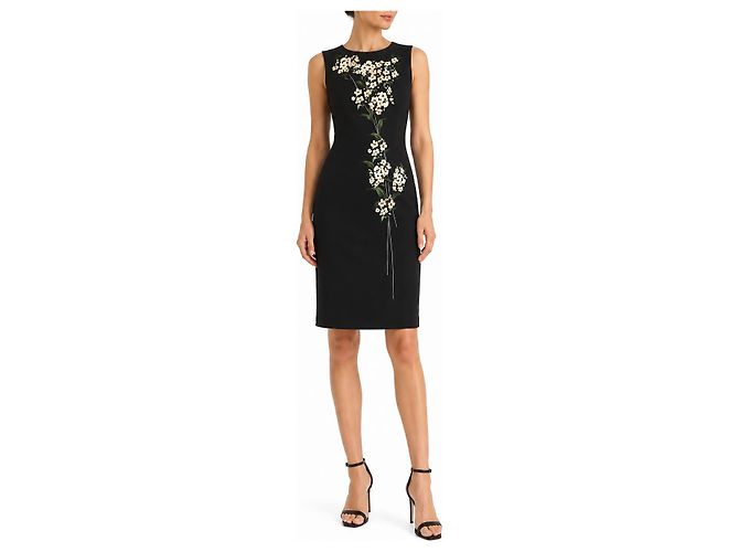 Schwarzes Carolina Herrera Kleid mit Blumenprint - Ansicht 7