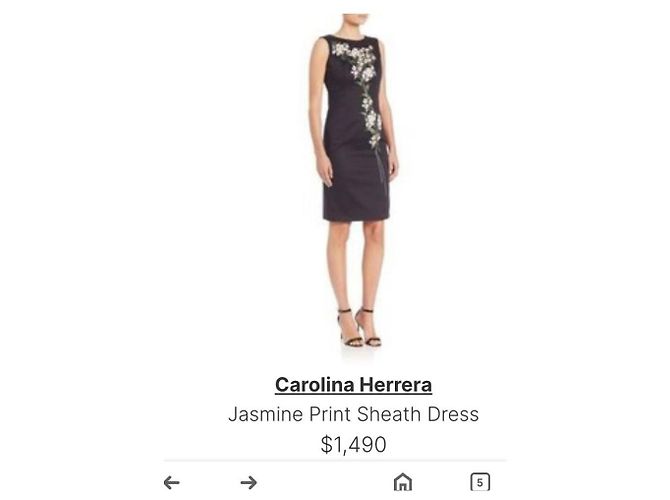 Schwarzes Carolina Herrera Kleid mit Blumenprint - Ansicht 8