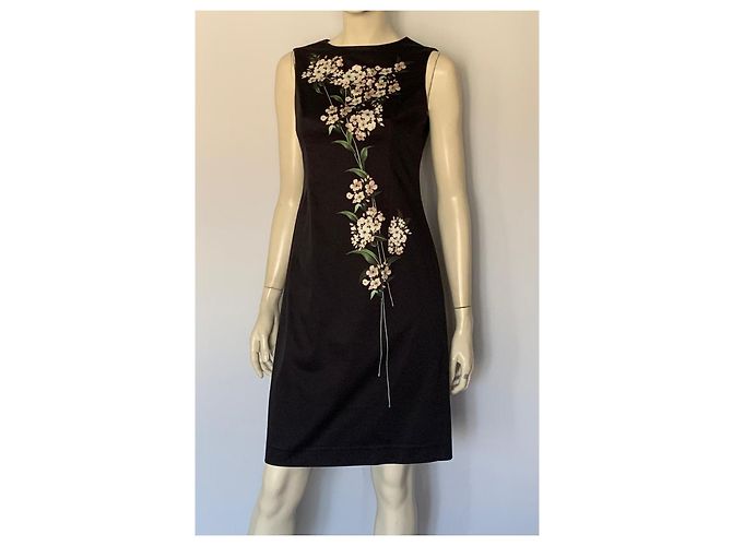 Schwarzes Carolina Herrera Kleid mit Blumenprint - Ansicht 9