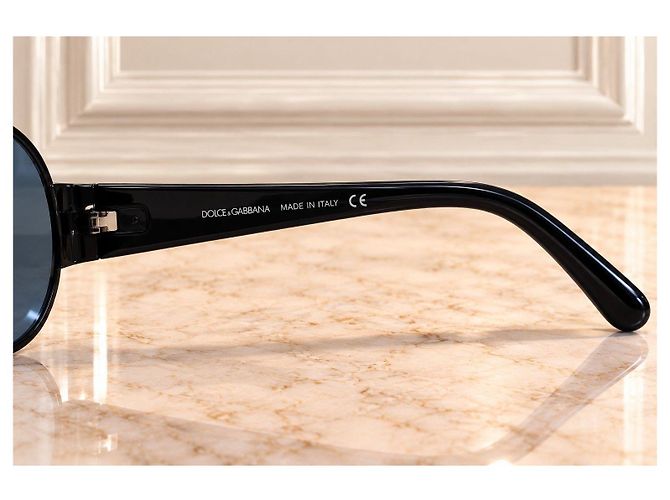 Dolce & Gabbana DG2056 – Shield Y2K Sonnenbrille – Made in Italy – D&G Etui Schwarz - Ansicht 3