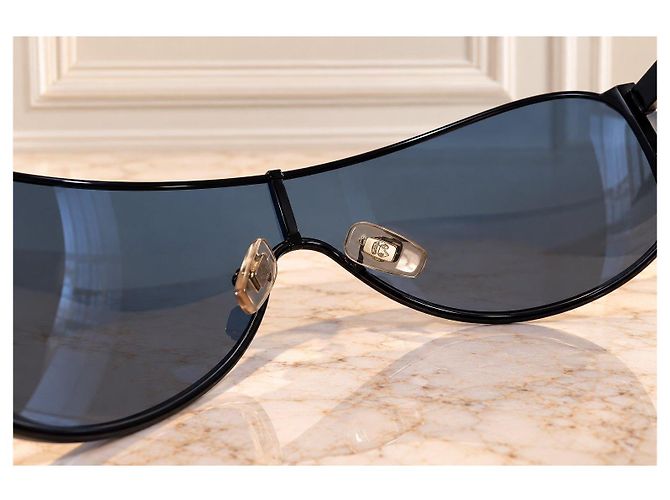 Dolce & Gabbana DG2056 – Shield Y2K Sonnenbrille – Made in Italy – D&G Etui Schwarz - Ansicht 5
