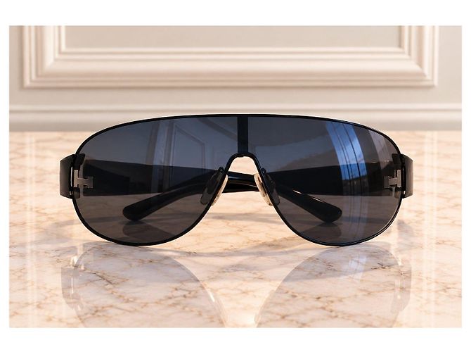Dolce & Gabbana DG2056 – Shield Y2K Sonnenbrille – Made in Italy – D&G Etui Schwarz - Ansicht 6