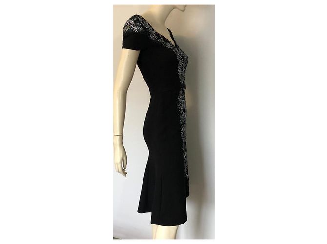 Abito nero Carolina Herrera con perline - vista 7