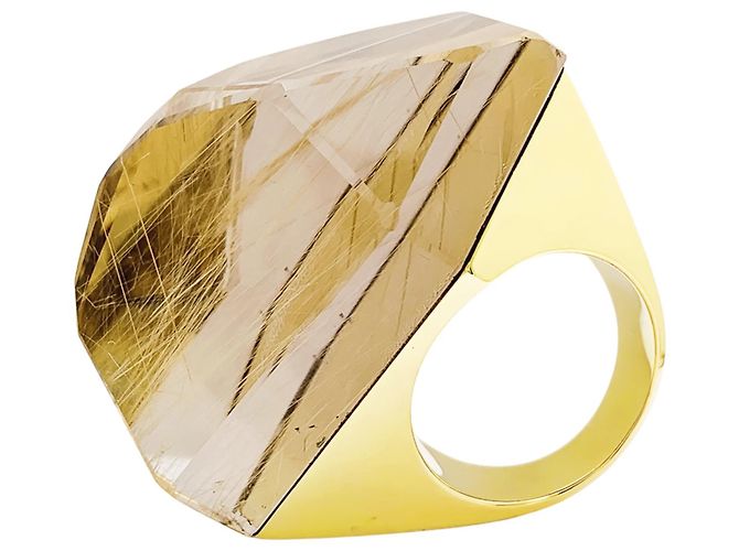 H Stern Anello H.STERN "Temptation Rock" in oro giallo e quarzo rutilo. - vista 5