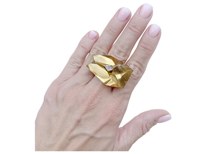 H Stern Anello H.STERN "Temptation Rock" in oro giallo e quarzo rutilo. - vista 7