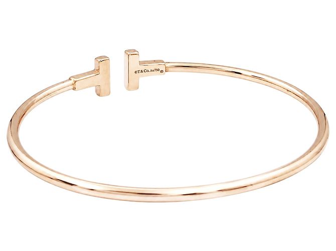 Pulsera Tiffany & Co., colección "Tiffany T", modelo "Wire", oro rosa. - vista 2