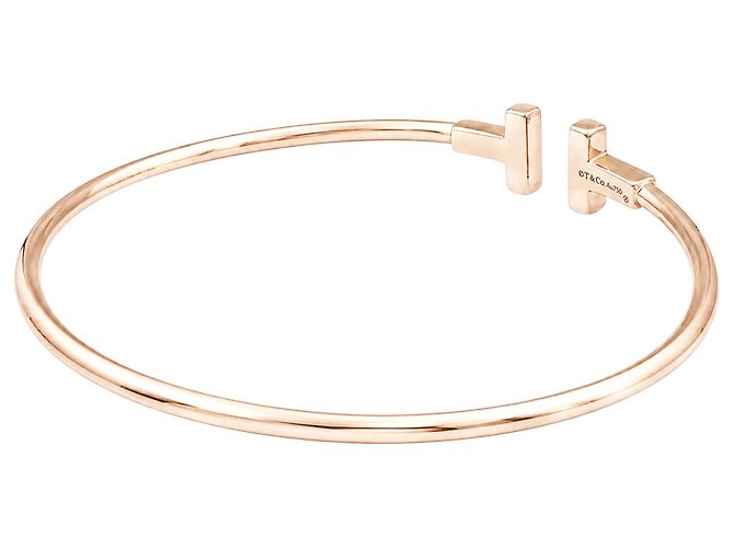 Pulsera Tiffany & Co., colección "Tiffany T", modelo "Wire", oro rosa. - vista 3