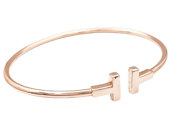 Pulsera Tiffany & Co., colección "Tiffany T", modelo "Wire", oro rosa. - vista 4