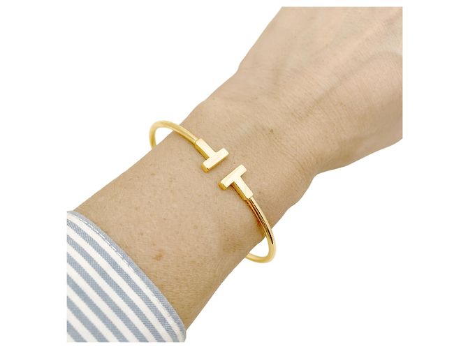 Pulsera Tiffany & Co., colección "Tiffany T", modelo "Wire", oro rosa. - vista 5